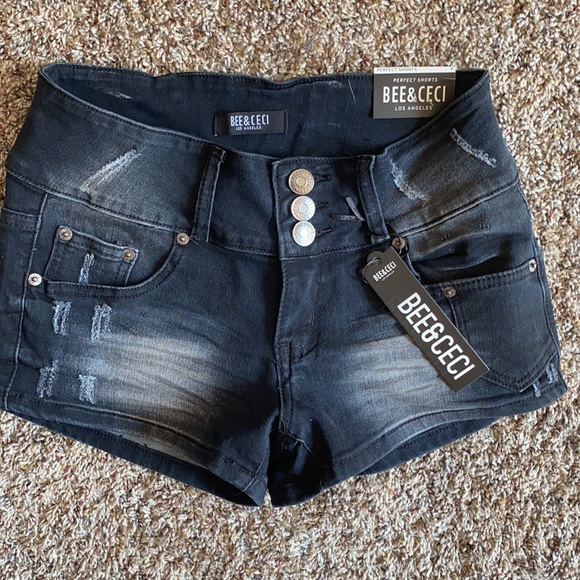Bee & Ceci Black Wash Shorts - Picture 4 of 4